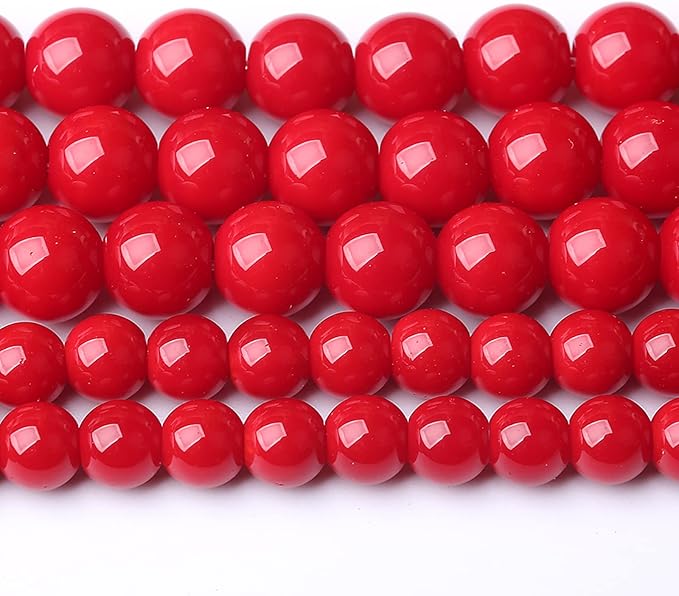 75PCS 10MM Red Glass Round Spacer Loose Beads for Jewelry Making DIY Bracelet Necklace