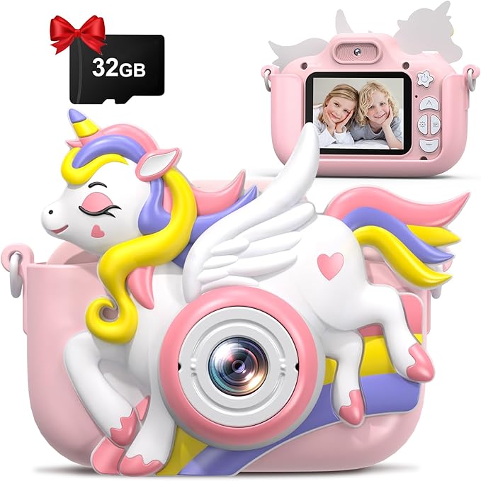 Kids Camera Toys for Girls Boys 3-12 | Toddler Camera Ideal Kids Digital Selfie Video Camera | Birthday Easter Gift for 4 5 6 7 8 9 Year Old Girls Boys | Fun Toy for Ages 3-8