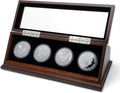 Challenge Coin Display Case 1.5-1.75 Inch 38-44.5 mm Coin Holder 1 Slot (Walnut, 4 Slots)