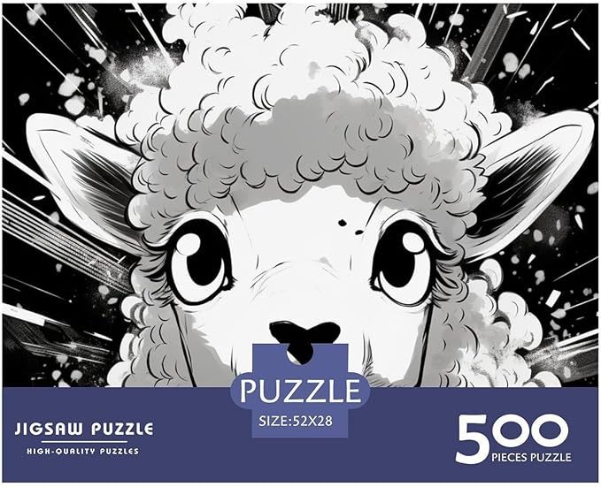 Sheep 500 Pieces 3D Animal for Adults Fun Thickened Wooden Jigsaw Puzzles Education Game Stress Relief Toy Toy Intellectual Game Decoration Challenge Educational 500pcs (52x38cm)