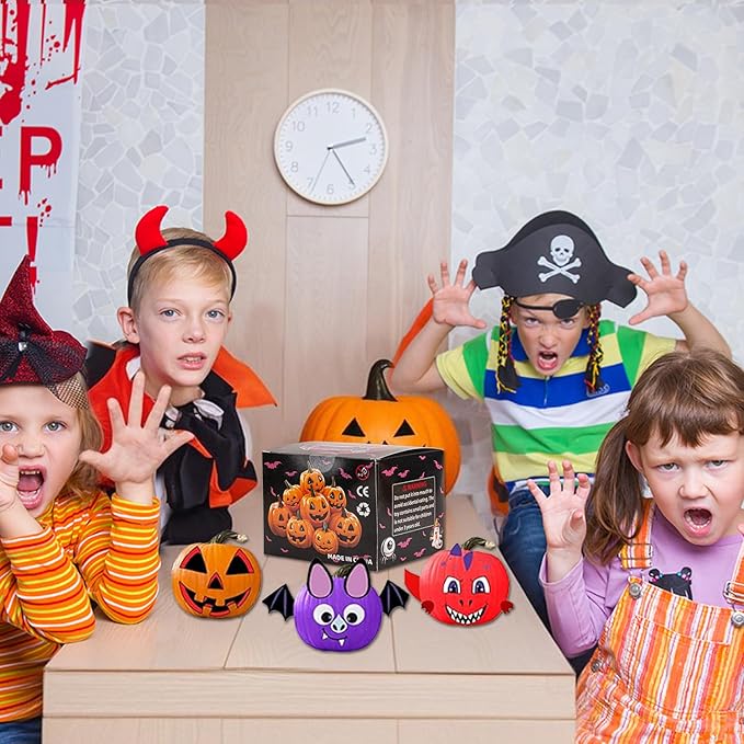 Halloween Air Dry Clay Kits for Kids-Modeling Clay DIY Kit,12 Pack Hallowmas Pumpkin Crafts Set，Trick or Treat Halloween Day Party Decoration Gift