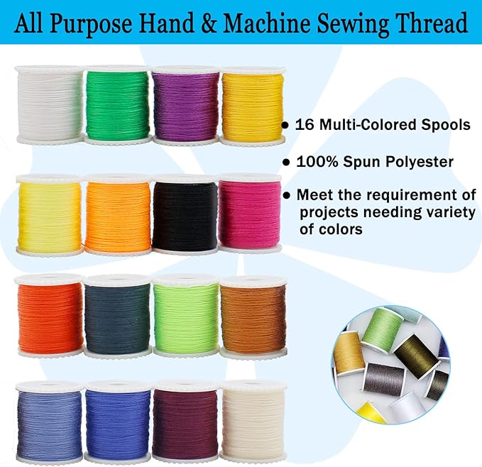 Sewing Kit, 42 Premium Sewing Supplies Portable Sewing Supplies Accessories Contains Thread, Needle, Scissors, Measure Tape, for Mom Grandma Friend Adults Beginner Kids Traveler
