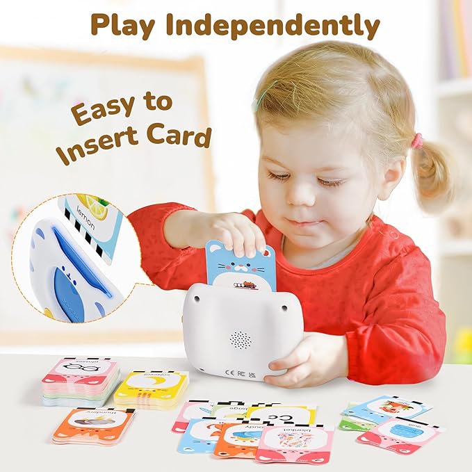 JoyCat Talking Flash Cards for Toddlers 3-5, 314 Words with Durable Thick Cards & Clear Audio, Easy to Slide in and Out, Speech Therapy Toys, Birthday Gifts for Boys Girls