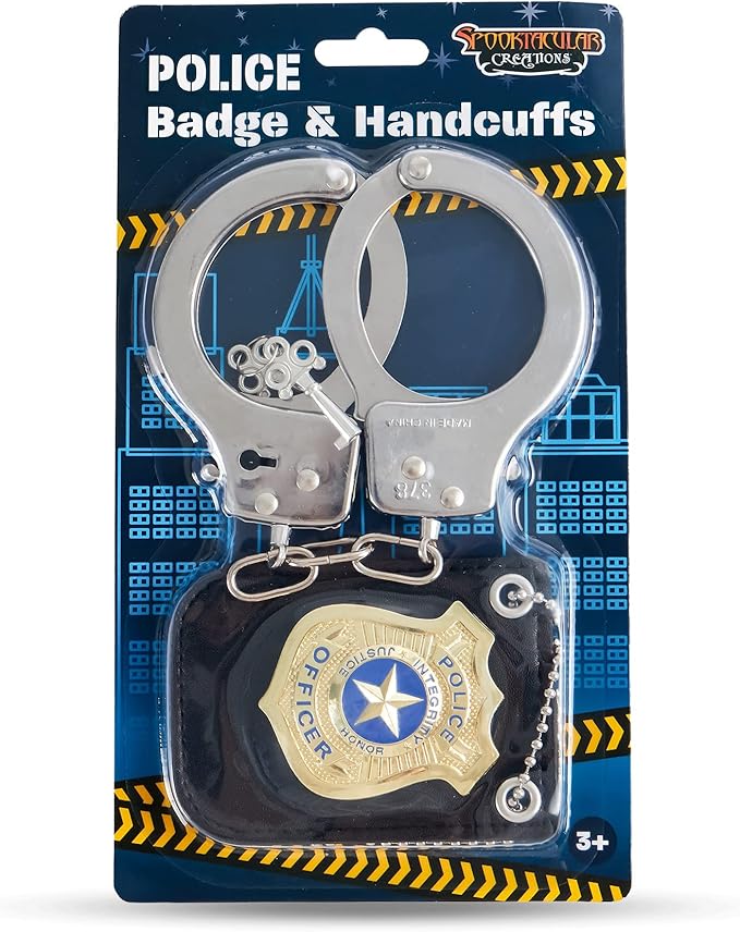 Spooktacular Creations Police Pretend Play Toy Set for School Classroom Dress Up Pretend Play, Detective Role Play Accessory, Easter Basket Stuffers, Birthday Party Favor Supplies