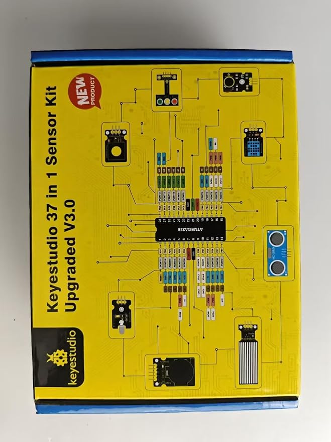 KEYESTUDIO 48 Sensors Modules Starter Kit for Arduino with LCD, 5v Relay, Sound, LED Modules, Servo Motor, Motion, Pressure Sensor, Gas Sensor, etc.Programming for Beginners Adults Learning