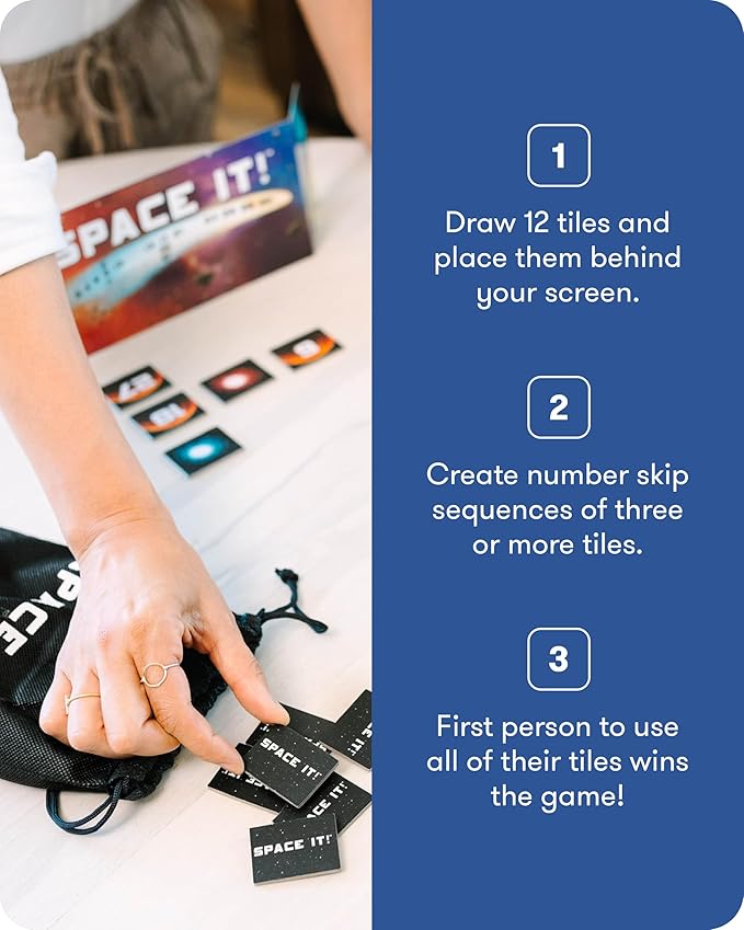 SimplyFun Space It! - Educational Kids’ Game - Math Game for Kids Focused on Skip Sequencing - 2-5 Players, Ages 8 & Up