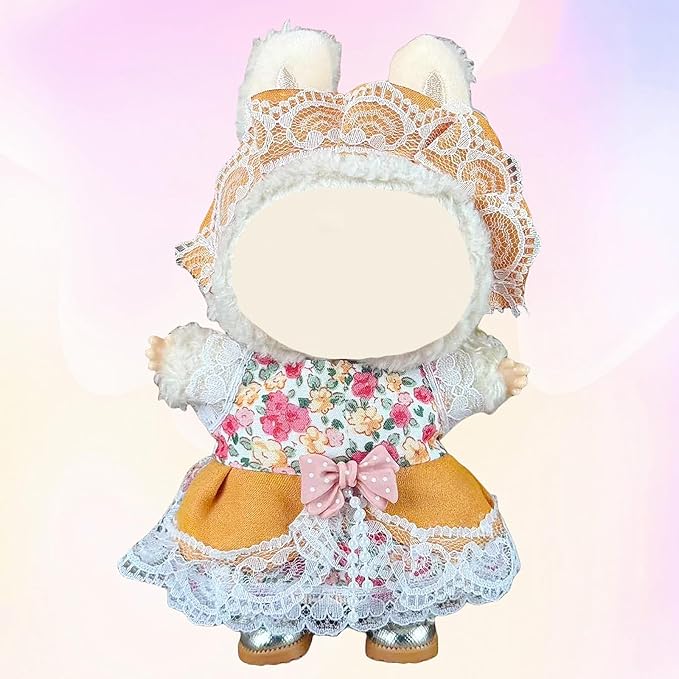 4 Pack—17cm Doll Clothes,Premium Doll Outfit with Accessories,Doll Princess Skirt,Cute Clothes Outfit for 17cm Dolls,End Dolls Fashion Clothing Set(No Dolls and Shoes) (Set 7)