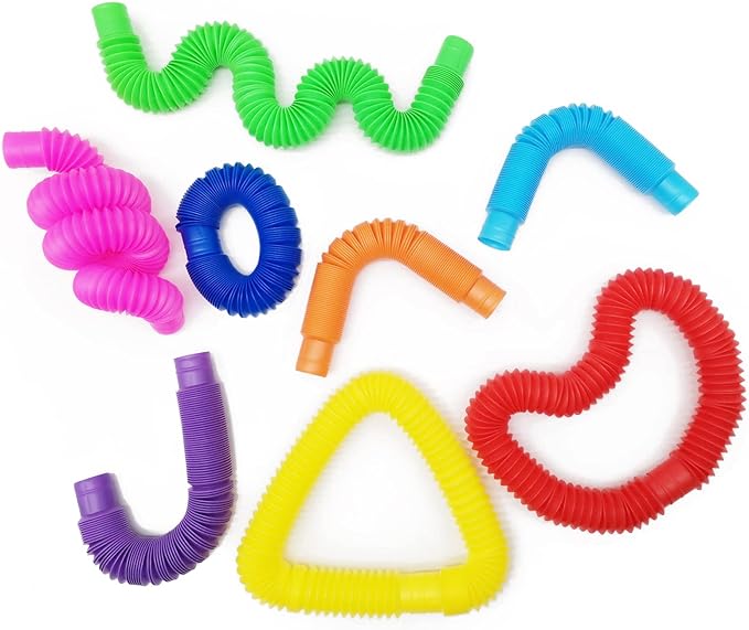 24 Large Jumbo Pop Tubes Sensory Fidget Toys for Party Favors, Classroom Prizes, Goodie Bags, Kids, Toddlers, Adults, Birthday, Christmas, Valentine Gifts