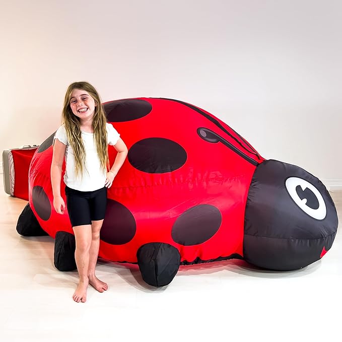 The Original Patented AirFort - Build A Fort in 30 Seconds, Inflatable Fort for Kids, Play Tent for 3-14 Years, A Playhouse Where Imagination Runs Wild, Fan not Included (Ladybug)