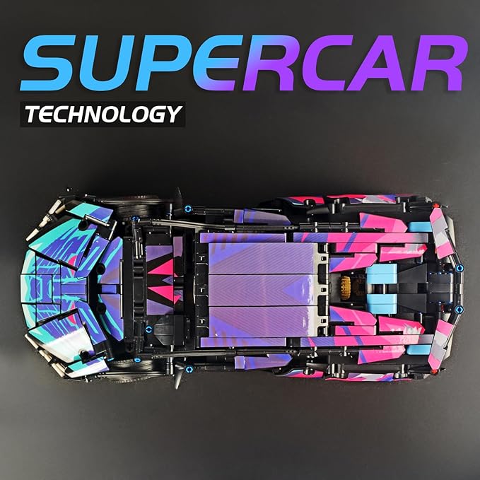 Remote Control Car Building Set, 1:14 Technical Sports Racing Car Building Kit, with Motors and Rechargeable Battery, Toys Gift for Adults & Boys Age 12+ (1314 PCS)