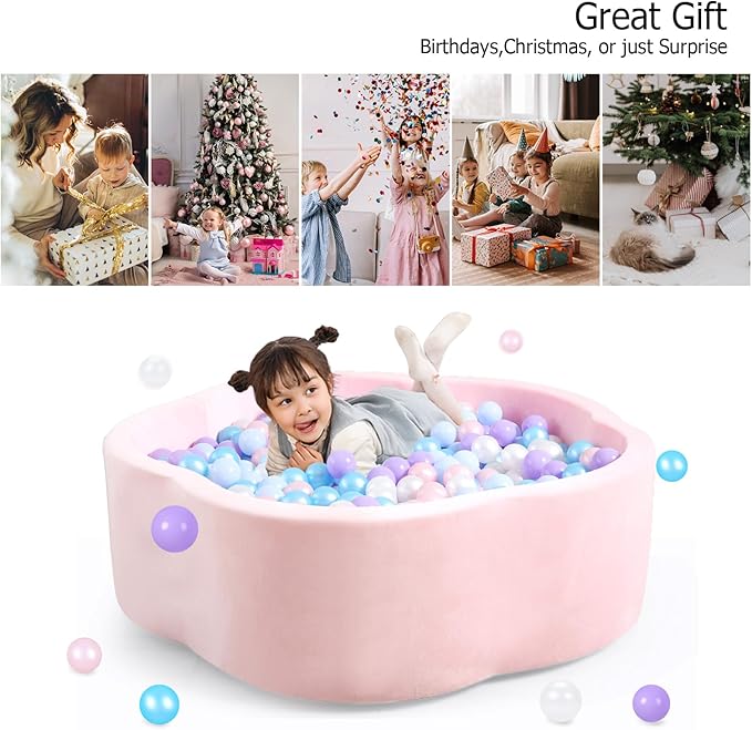 Ball Pit Balls Pack of 100 200 500 - Star and Round Set BPA Free Phthalate Free Non-Toxic Crush Proof Play Balls Soft Plastic Balls for Toddlers Baby Kids Birthday Pool Tent Party