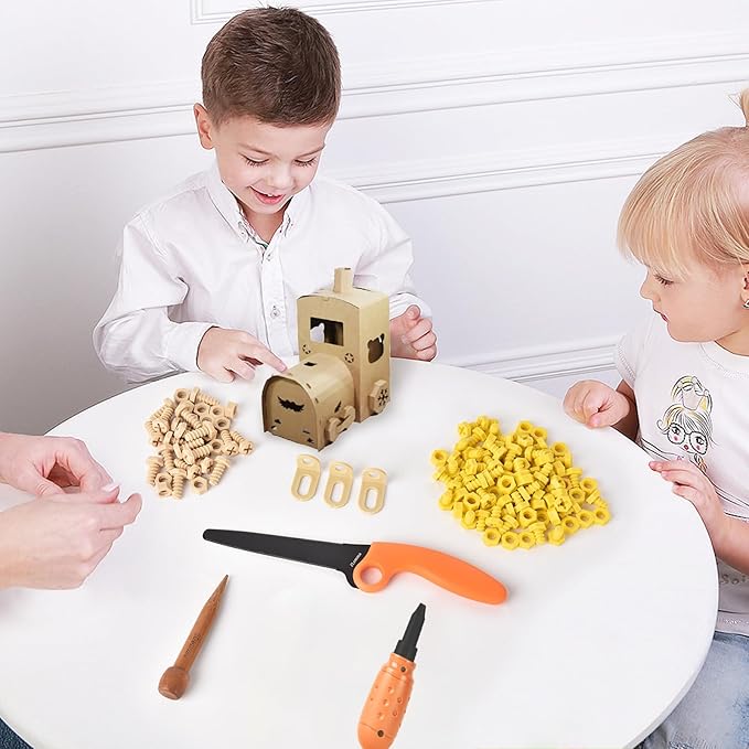 Cardboard Construction Tool Kit 422 Pieces -Educational Toys for at-Home Play + Classroom Learning | Reusable Cardboard Tools for Kids