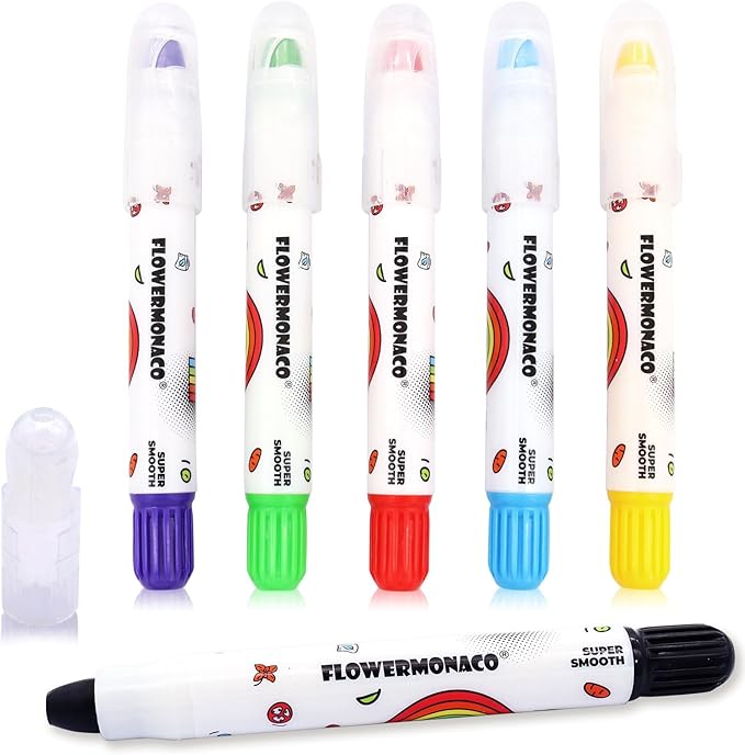 Lebze Jumbo Crayons for Toddlers, 6 Colors Washable Crayons, Easy to Hold Silky Large Crayon for Babies and Children, Safe Non Toxic