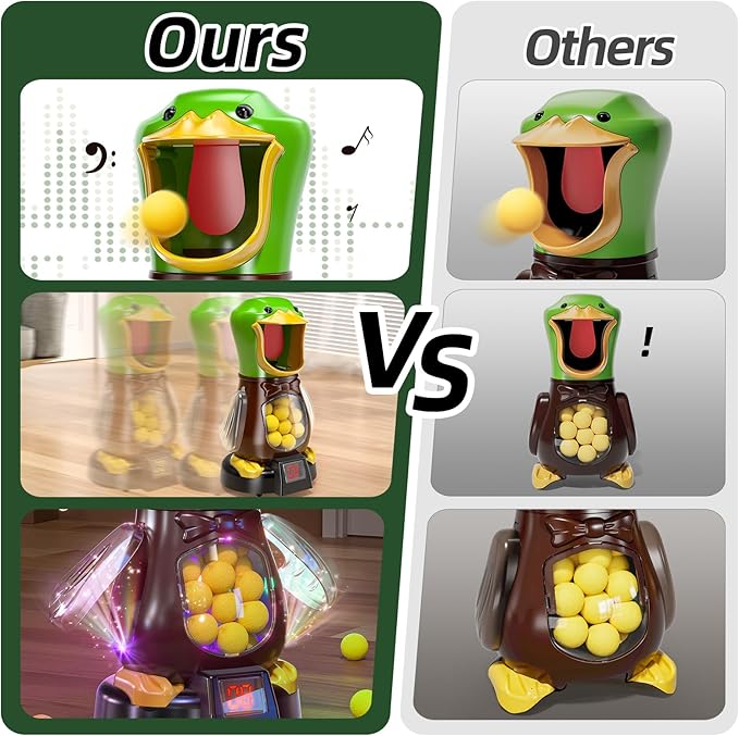 BABY HOME Duck Shooting Toys for Kids 3-5 Years, 2 Packs of Foam Shooting Toy with Movable Shooting Game, Interactive Competition Game Gifts for Boys and Girls Ages 6 7 8 9+ Years Old