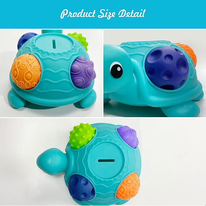 Sensory Balls Montessori Toys for Babies 6-12 Months, Baby Sensory Toys Turtle Toys Bright Color Textured Multi Soft Balls, BPA Free Ball for Toddlers 1-3 Teething Gifts