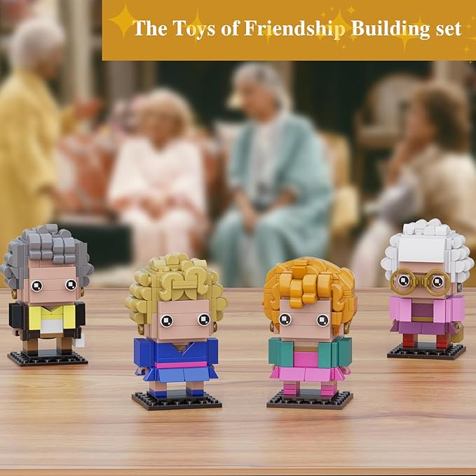 The Golden Lady Building Blocks, 4 Figures of The Single Women, Petrillo, Nylund, Zbornak and Devereaux, Stable Lovely Toy is Symbol of Girls Friendship Present, Compatible with Lego（610pcs）