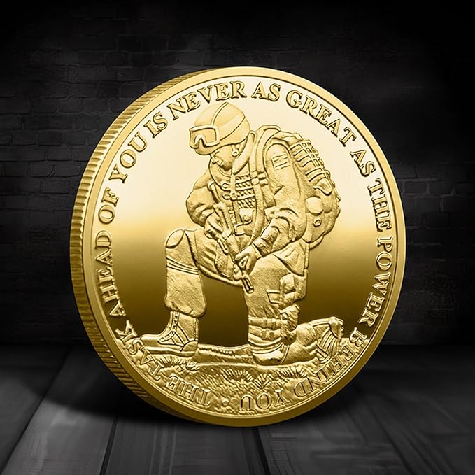 The Task Ahead Military Challenge Coin Prayer Commemorative Coin Empowering Scripture Soldier Design Faith-Based Inspiration Veteran Gifts Military Memorabilia Coins Collectors Gifts
