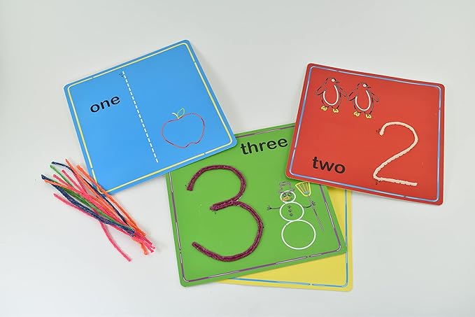 Wikki Stix Early Learning Trio, Alphabet, Numbers and Shapes for Easy, Fun Preschool Learning, Made in The USA