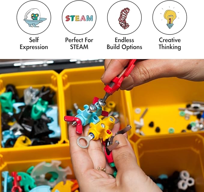 The Off Bits Educational STEM Toys for 6+: Robot Toy Building Sets, 3-in-1 Engineering Kit for Boys and Girls, Build Your Own STEM Building Toys with Endless Possibilities (Educational Kit)
