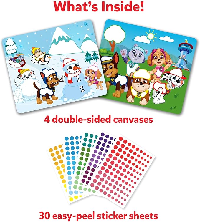 Skillmatics Dot It Sticker Art - PAW Patrol, Mess-Free Craft Kits, Stocking Stuffers for Kids, 500+ Stickers, DIY Scrapbooking, Travel Activity, Christmas Gifts for Boys & Girls Ages 3, 4, 5, 6, 7