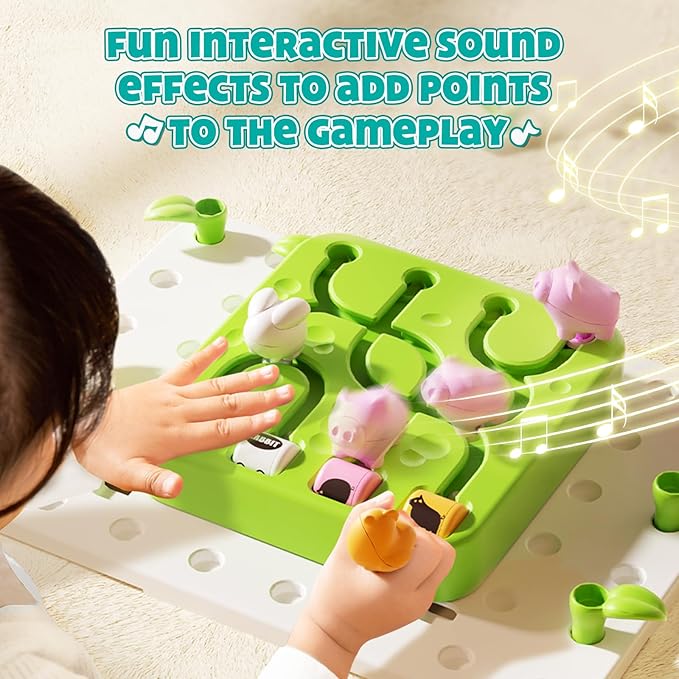auby STEM Learning Toys for Toddlers 1-3 - Montessori Fine Motor Skills Development Toy with 30+ Building Blocks, Forest Maze Game & Garden Playset for Baby Boys Girls Age 18M+