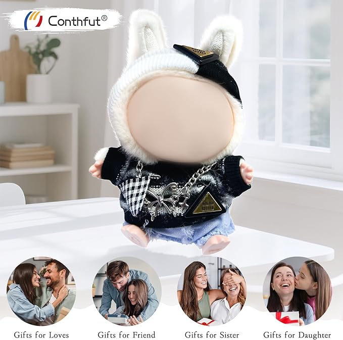 Doll Clothes,17cm/15cm Dolls Outfit Set,Accessories for Doll,Stylish Clothes Set Dress Up (No Doll)(Black)