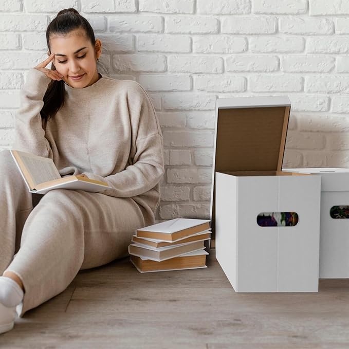 NUMINA Comic Book Boxes – 2 Pack Medium Boxes | Fits 190–220 Comics | Comic Book Storage Organizer for Silver & Current Age | Durable Stackable Cardboard Box