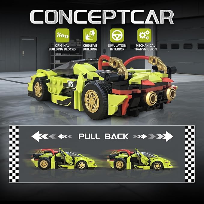 Technic Race Cars Building Blocks Set – STEM Sports Car Model Kit for Kids 8+, Suitable for Creative Play & Display Collection Ideal Gift for Birthdays & Holidays（355PCS）