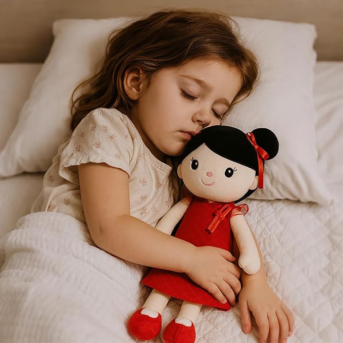 Soft Baby Doll Toys (16'') Baby Rag Doll for Girls Birthday Cuddly Plush Toys for Toddler Kids (Cheongsam Girl)