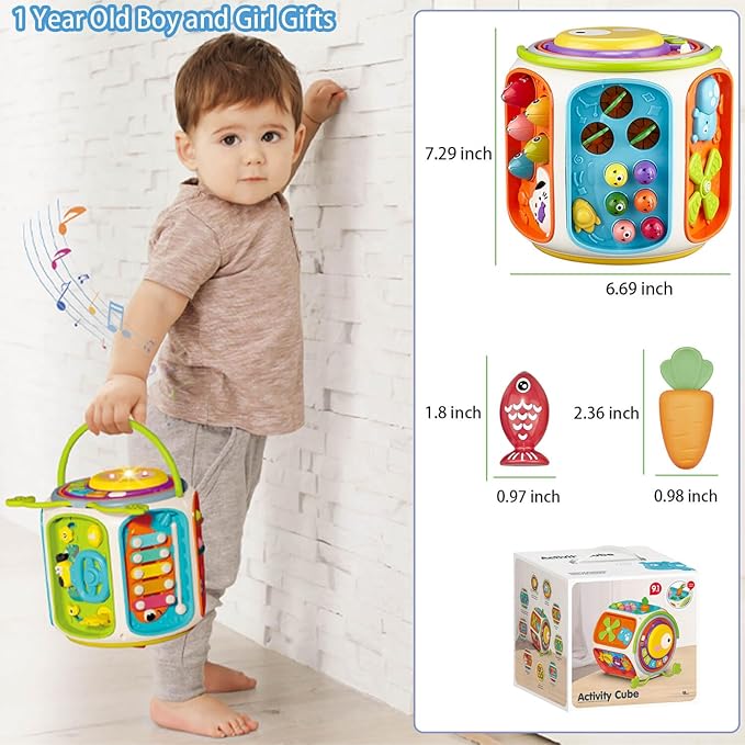 Toys for 1 Year Old Boy Girl, Montessori Busy Board Sensory Activities Educational Toys for 12-18 Months Toddler, 1 Year Old Boy Gifts