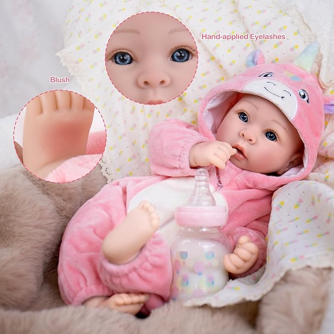 Baby Dolls - 17 Inches Real Life Girl Dolls with Soft Body, Gift for Kids 3+, Grandparents, New-Parents