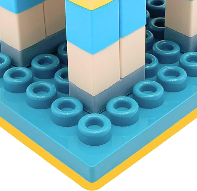Single Piece Baseboard 48 Nodules for Stacking, Playing and Building, Compatible Building Blocks, Blocks Sold Separately
