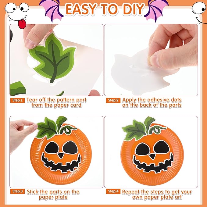 24 Pcs Arts and Crafts for Kids, Halloween Plate Craft Kits Christmas Arts Craft Animal DIY Plate Kit for Halloween Xmas Holiday Party Girl Boy Preschool Classroom DIY Project(Funny)