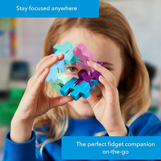 PLUS PLUS - HEXEL Flora - Fidget Sensory Puzzle Toy - Travel Friendly, Quiet Stress and Anxiety Relief for Kids/Adults