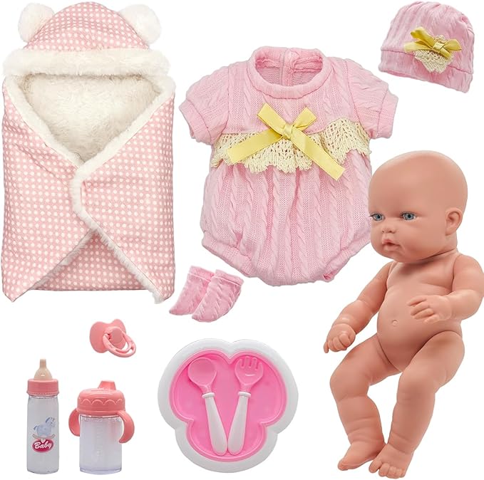 Baby Doll with Accessories Soft Blanket 12 Inch Baby Dolls for Toddlers 1-3-5 Years Old Girl Gifts Playset Toy