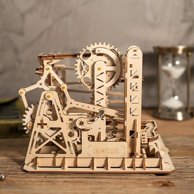 ROKR Marble Run 3D Wooden Puzzles Model Building Kits for Adults - Educational Project Brain Teaser, DIY Crafts for Adults & Kids (Ladder)