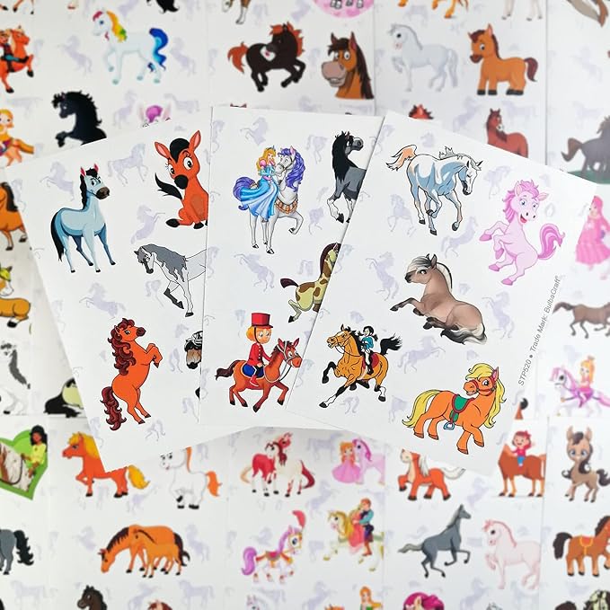 BulbaCraft 100Pcs Horse Stickers, Vinyl Horse Decals for Girls, Pony Party Favors, Gifts for Women & Men