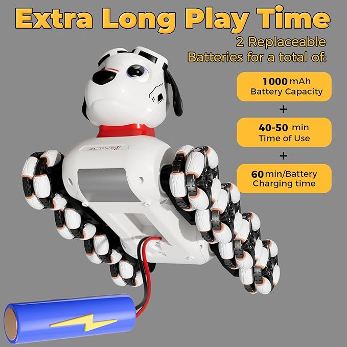 Remote Control Robot Dog Toy, Robot Pet Dog for Kid Boys 8-12, 8WD Gesture Sensing Rc Stunt Car with Light and Music, Toys Birthday Gifts for Boys Age 8,9,10,11,12
