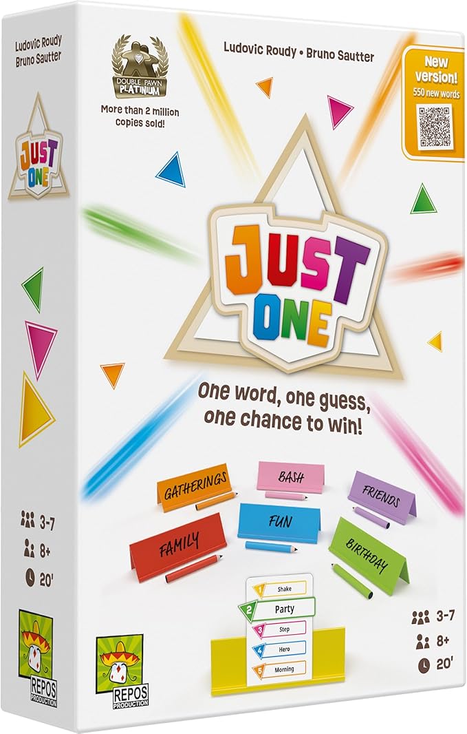 Asmodee Just One Party Game (2025 Refresh) - Cooperative Mystery Word Guessing Fun for Family & Friends, Kids & Adults, Ages 8+, 3-7 Players, 15 Minute Playtime