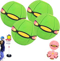 Magic Meta Ball, Children's Bouncing Ball, Magic Metaball, Magical Flying Saucer, Bouncy Balls, Parent-Child Interaction, Interactive Pop-Up Time Delay Transformation Toy Outdoor (green-4, 3 lights)