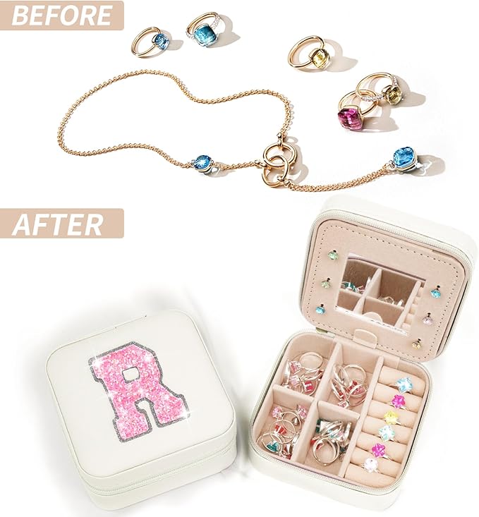 Personalized Anniversary Wife's Birthday Gifts,Mothers Day Gifts for Women Wife,Wife Gifts from Husband,Cool Birthday Gifts for Wife,Jewelry Case Cute Jewelry Box for Women | Cream,R