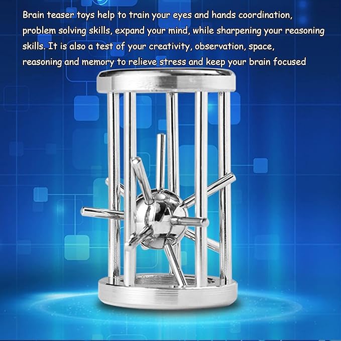 RoseFlower 18 pcs IQ Test Puzzle Metal Wire Puzzles Mind Game Educational Toys High Difficulty Brain Teaser Puzzle Toy for Kids and Adults - Explore Creativity and Problem Solving. Gift Desk Puzzles