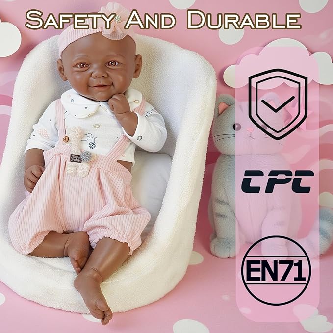 Full Silicone Baby Dolls,16.65 in Silicone Realistic Newborn Baby Doll, Non Vinyl 1:1 Lifelike Reborn Sleeping Dolls (Bella-Maroon)