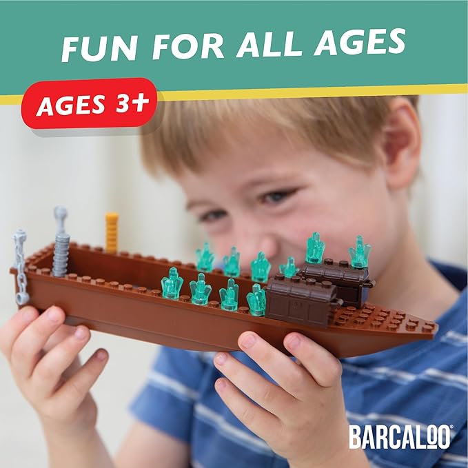 Barcaloo 194 Piece Building Bricks Accessories Kit - Pirate Ship Parts & Pieces Set with Boats, Treasure, Weapons, Plants & Wildlife Parts - Building Block Accessory Set, Compatible with Major Brands