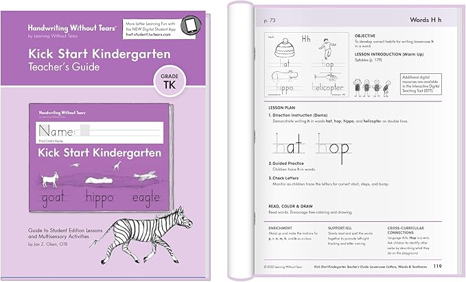 Handwriting Without Tears Kick Start Kindergarten Printing Bundle,Age 5+, Kindergarten+,Handwriting Without Tears,Student & Teacher Workbooks,School & Home,Language Arts,Tutoring,Tiny Pencils Included
