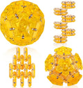 RoomyRoc Magnetic Fidget Sphere - Pentagons Magnets Balls - 12 Piece Set - Crystal Orange - Magnet Fidgets Toy - Creativity Beyond Imagination, Inspirational, Recreational, Desk Toys for Adults
