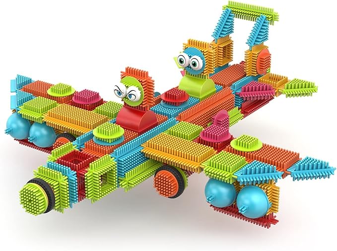 Contixo 144 pcs Bristle Shape 3D STEM Building Toys, Construction Learning Stacking Educational Block, Creativity Beyond Imagination, Inspirational, Safe & Durable, Recreational Toy for Kids Ages 3-8