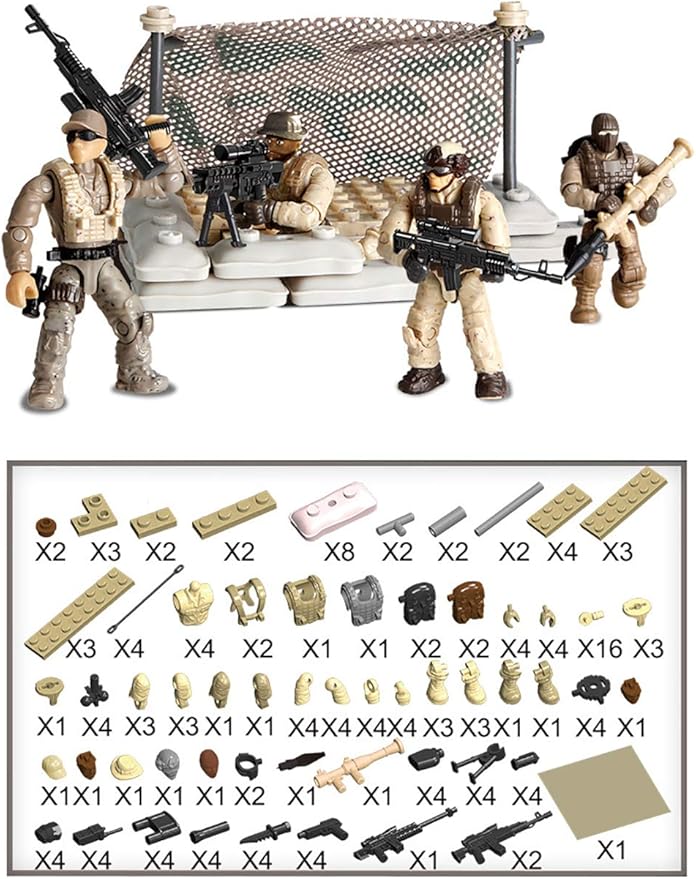 YEIBOBO ! Special Forces Mini Action Figure with Military Weapons and Accessories (Vanguard Team XJ-991)
