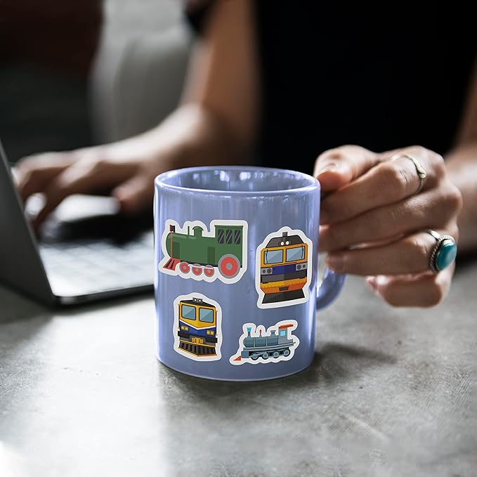 BulbaCraft 100 Pcs Train Stickers & Decals - Train Party Favors - Gifts for Women & Men