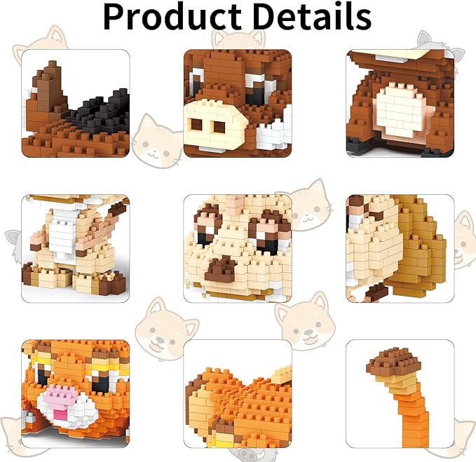 Lion, Warthog, Meerkat Mini Building Blocks Sets, Not Compatible with Lego Animals, 1856 PCS Micro Mini Building Toy Bricks for Adults, Party Favors for Kids Boys Girls 14+